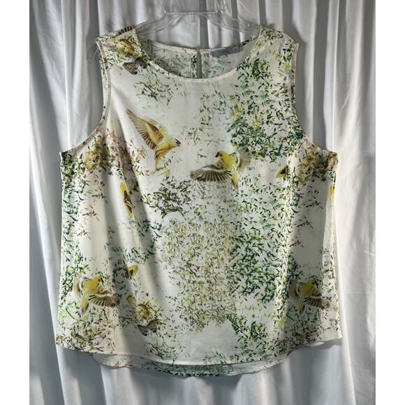 Dalia Tops - Dalia Sleeveless Top, Ivory/Yellow/Green, Sz: 2X, Summer, 82-09